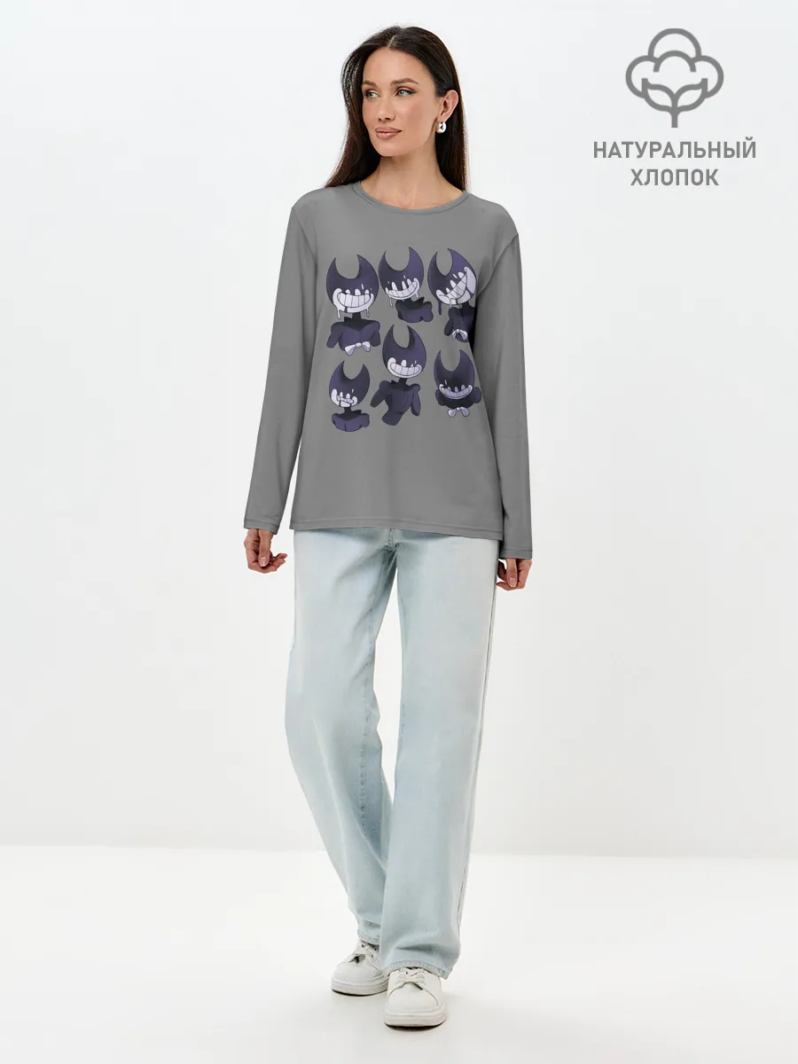 Лонгслив женский. Хлопок / Bendy And The Ink Machine