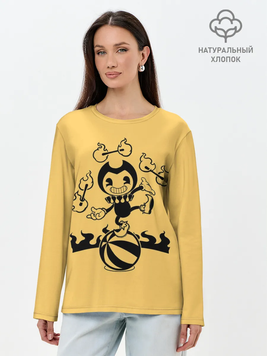 Лонгслив женский. Хлопок / Bendy And The Ink Machine