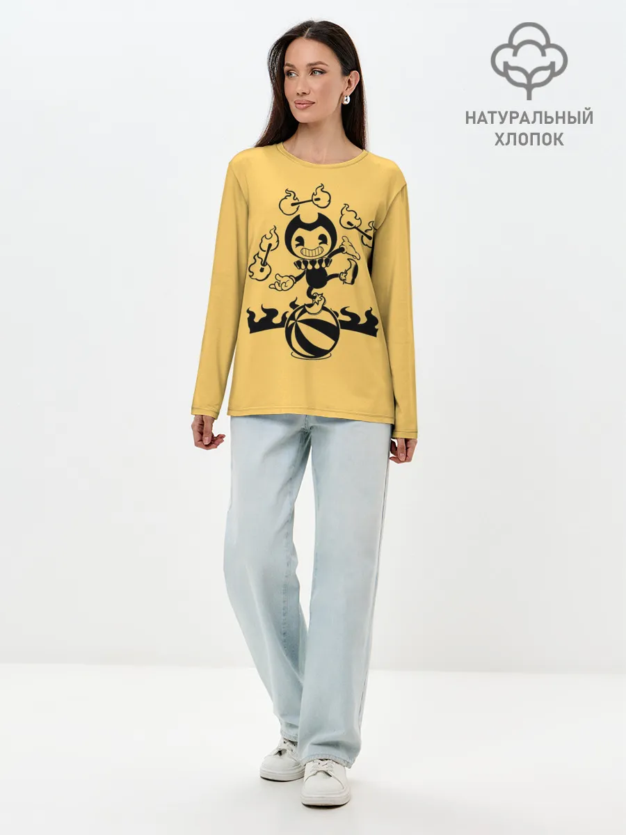 Лонгслив женский. Хлопок / Bendy And The Ink Machine