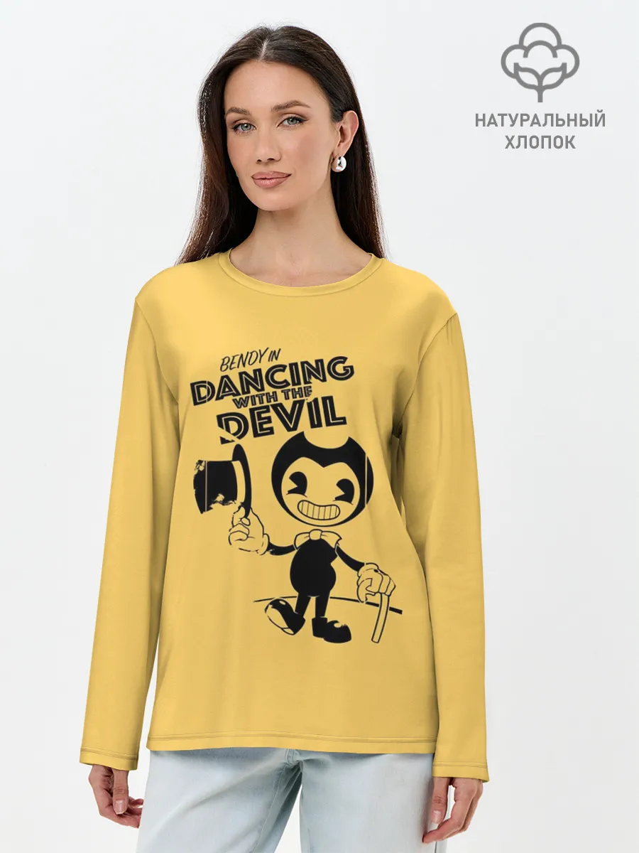 Лонгслив женский. Хлопок / Bendy And The Ink Machine