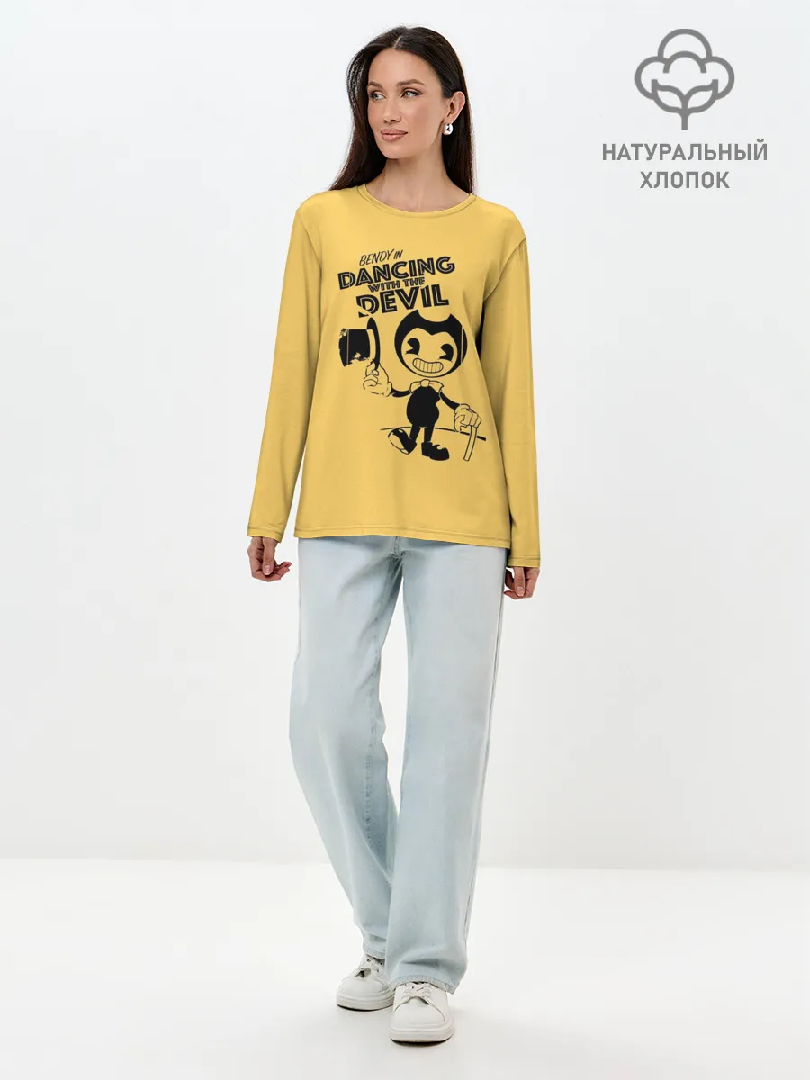 Лонгслив женский. Хлопок / Bendy And The Ink Machine