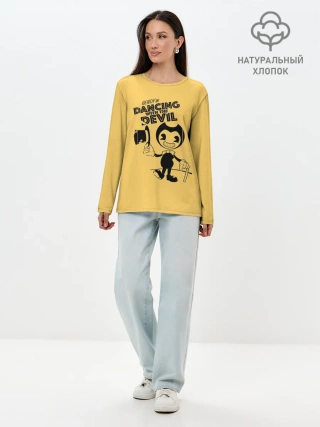 Лонгслив женский. Хлопок / Bendy And The Ink Machine