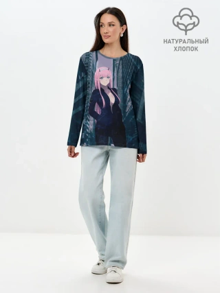 Лонгслив женский. Хлопок / Zero Two в большом городе