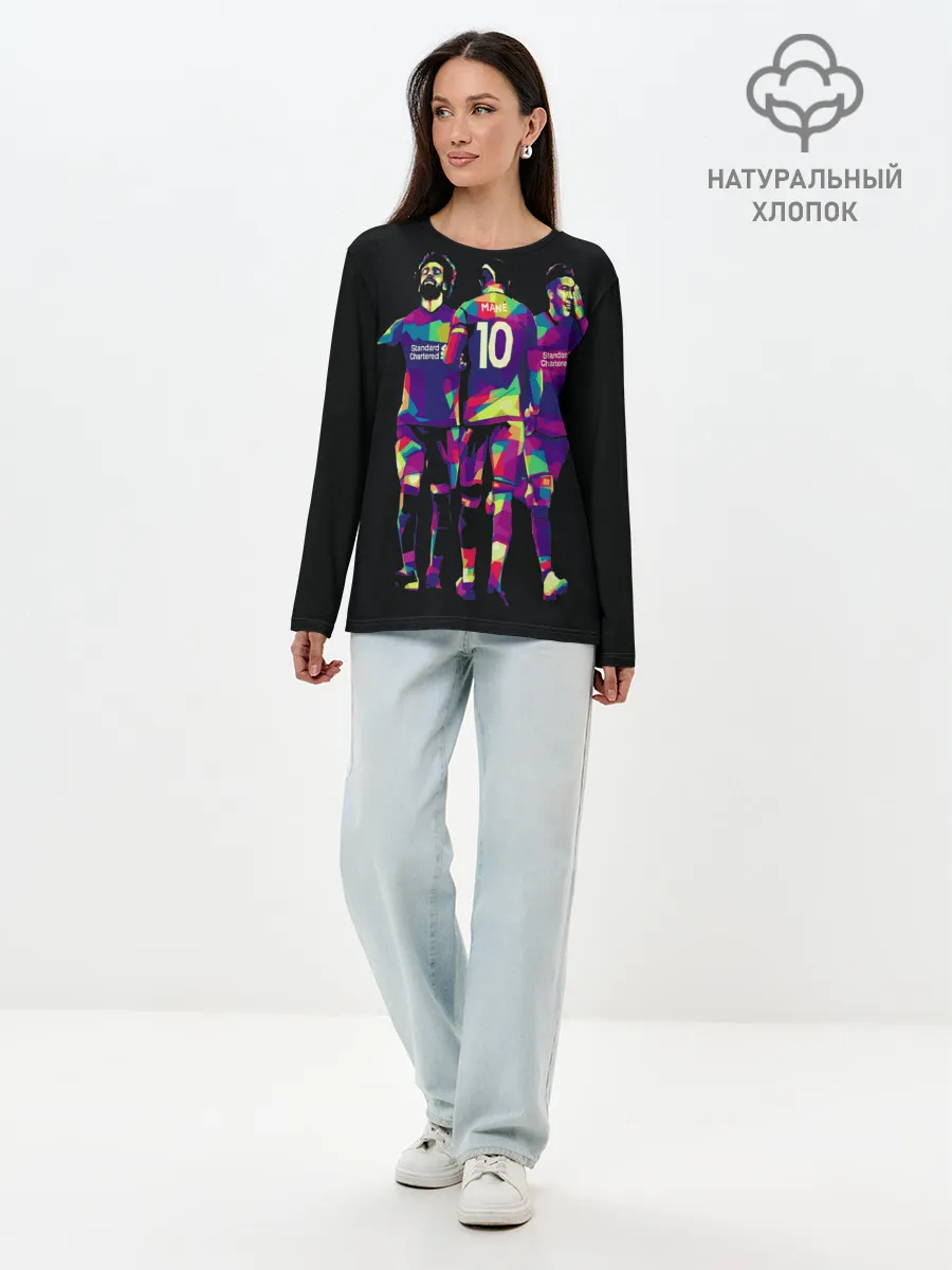 Лонгслив женский. Хлопок / Ливерпульская тройка