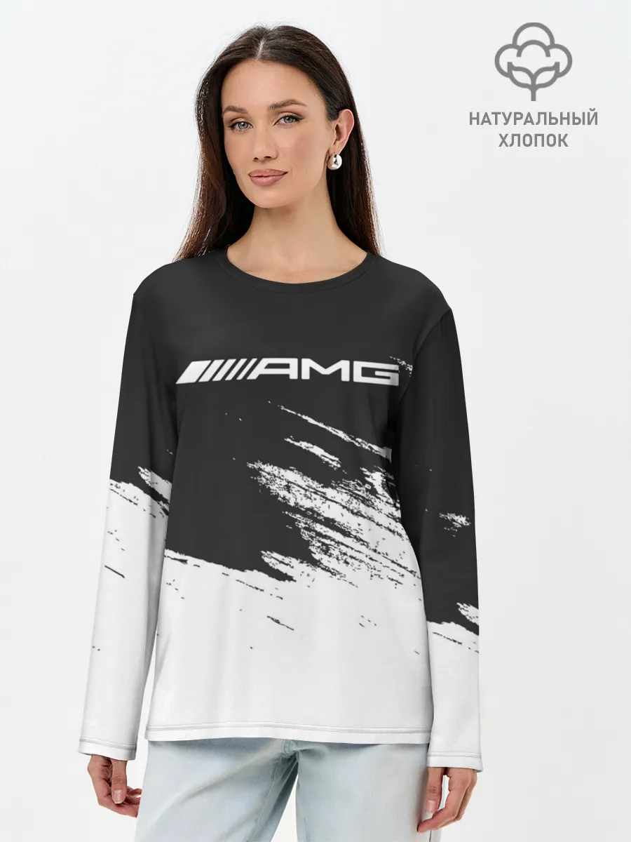 Лонгслив женский. Хлопок / AMG MERCEDES.