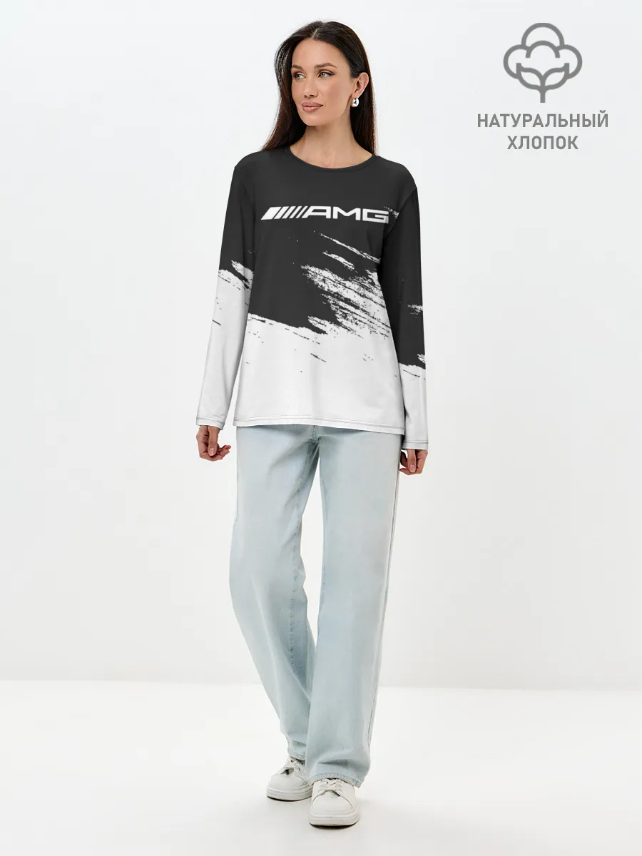 Лонгслив женский. Хлопок / AMG MERCEDES.