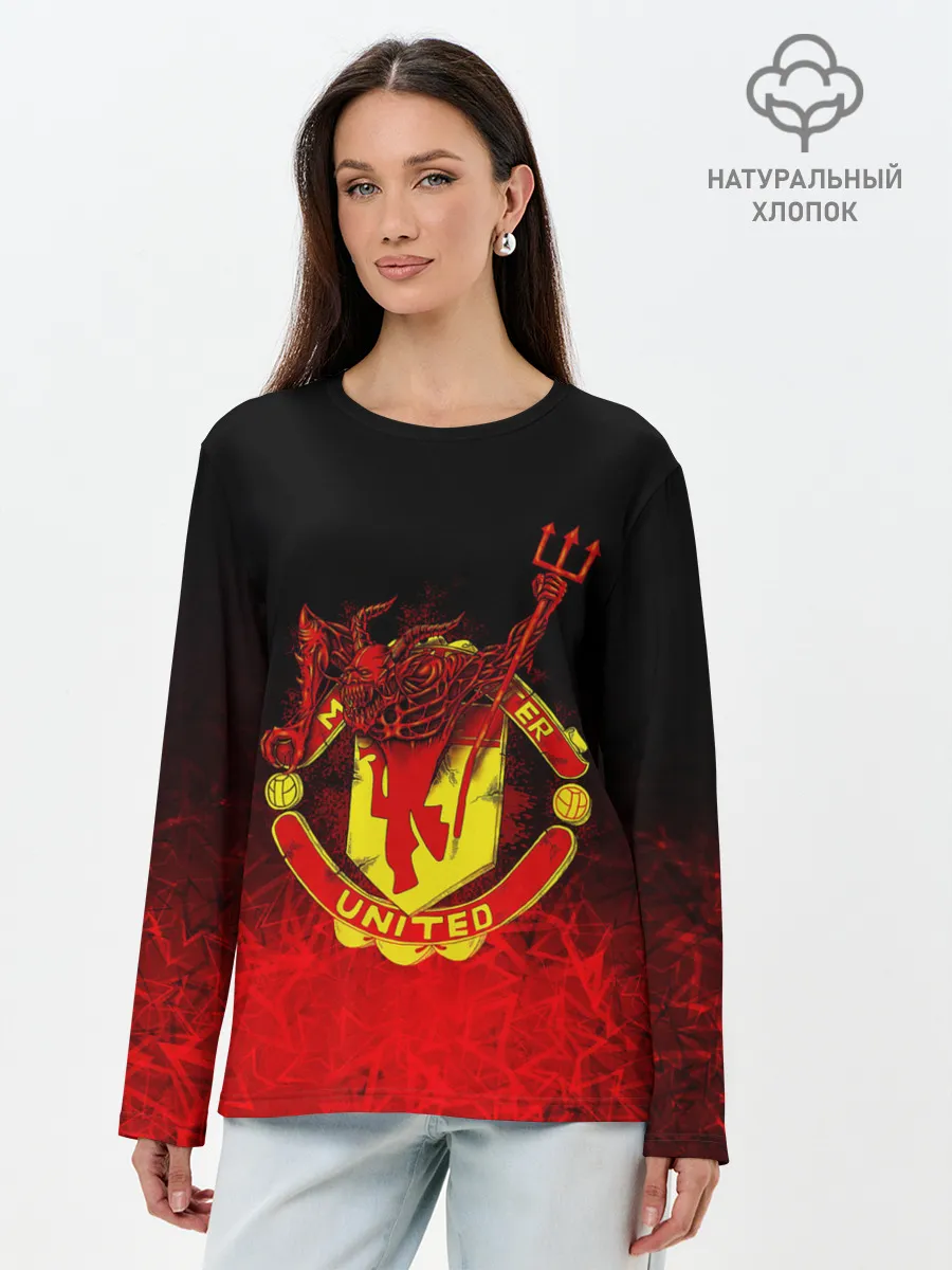 Лонгслив женский. Хлопок / MANCHESTER UNITED