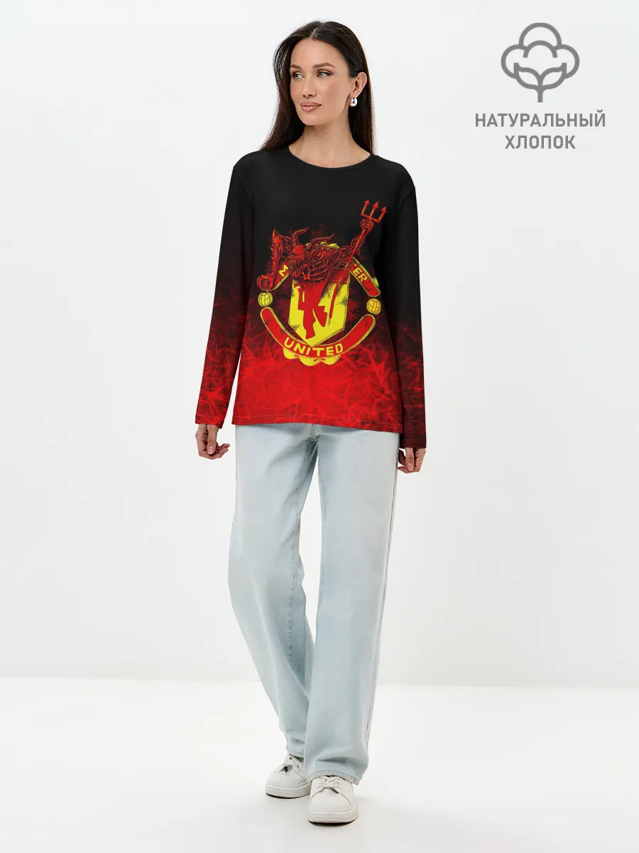 Лонгслив женский. Хлопок / MANCHESTER UNITED
