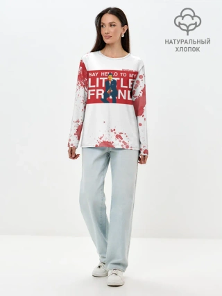 Лонгслив женский. Хлопок / Лицо со шрамом