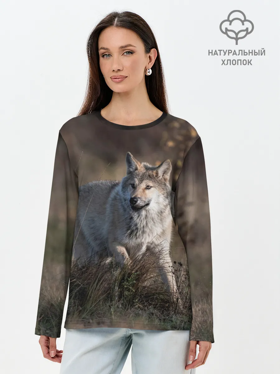 Лонгслив женский. Хлопок / WOLF