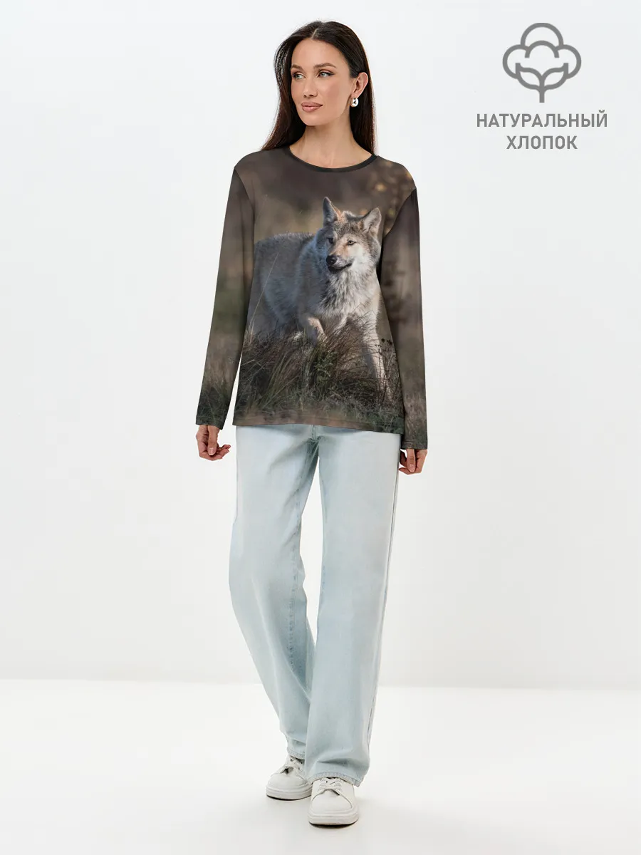 Лонгслив женский. Хлопок / WOLF