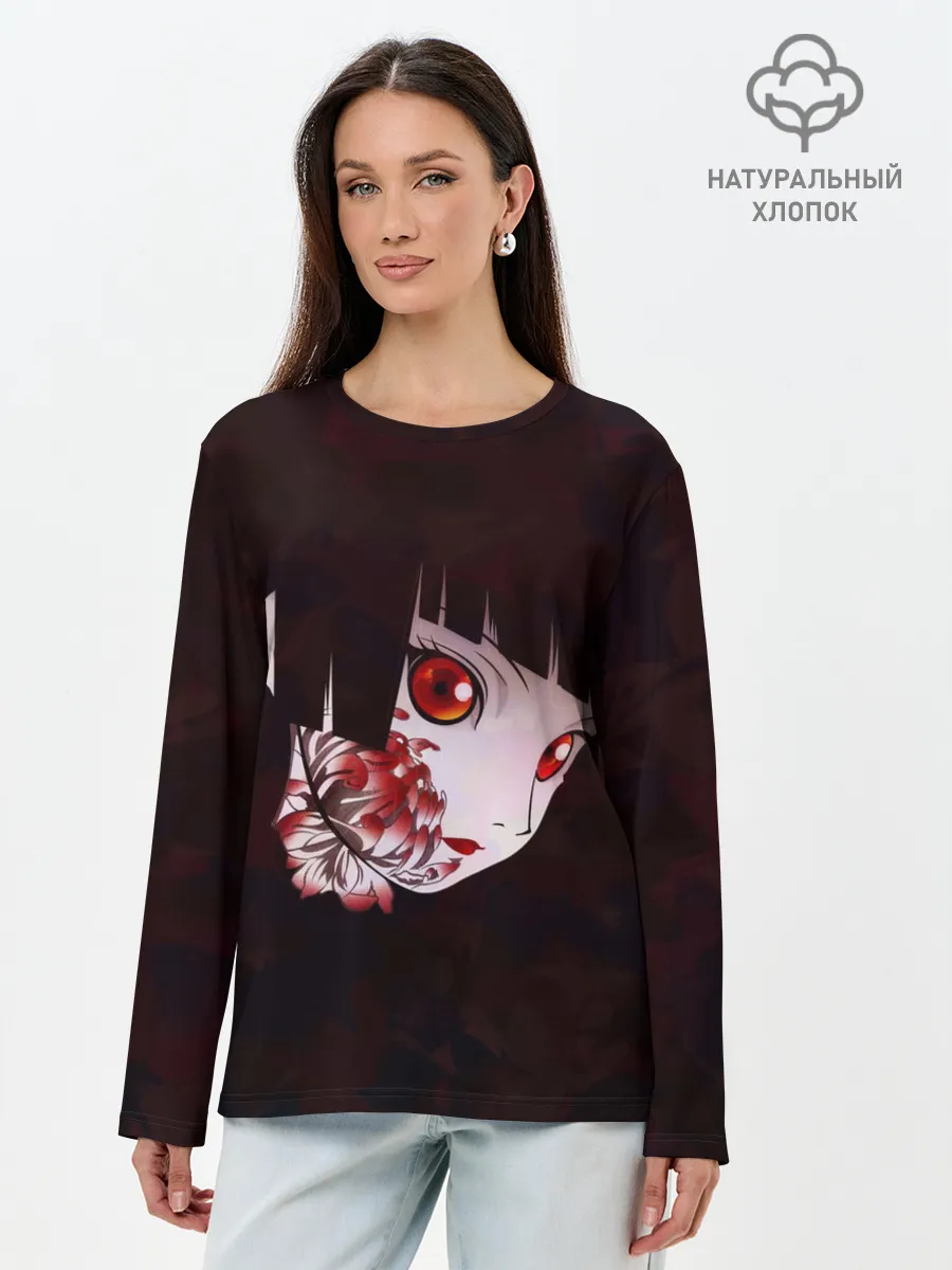 Лонгслив женский. Хлопок / Адская девочка