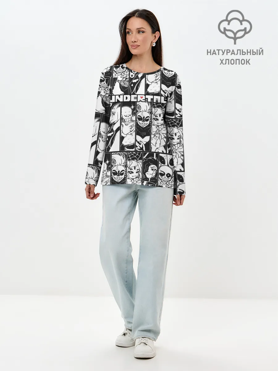 Лонгслив женский. Хлопок / UNDERTALE