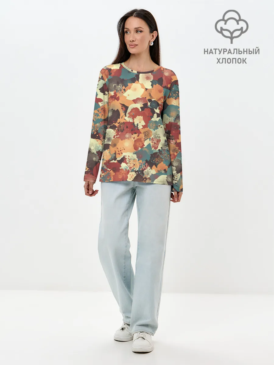 Лонгслив женский. Хлопок / Осенние цвета
