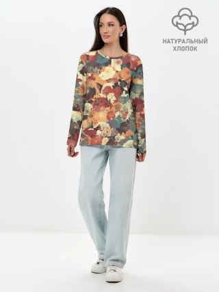 Лонгслив женский. Хлопок / Осенние цвета