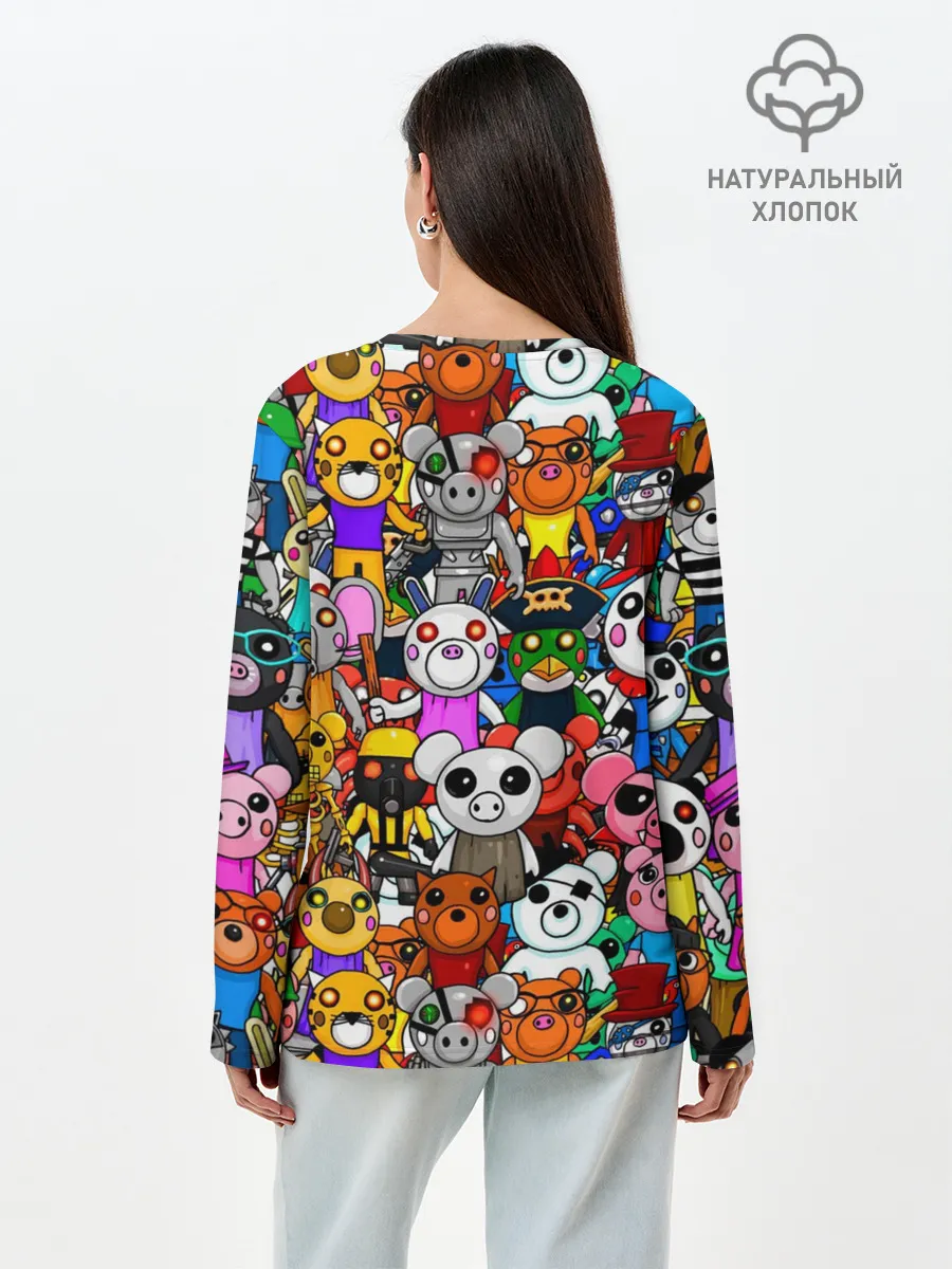 Лонгслив женский. Хлопок / ROBLOX PIGGY