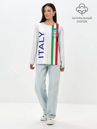 Лонгслив женский. Хлопок / СБОРНАЯ ИТАЛИИ