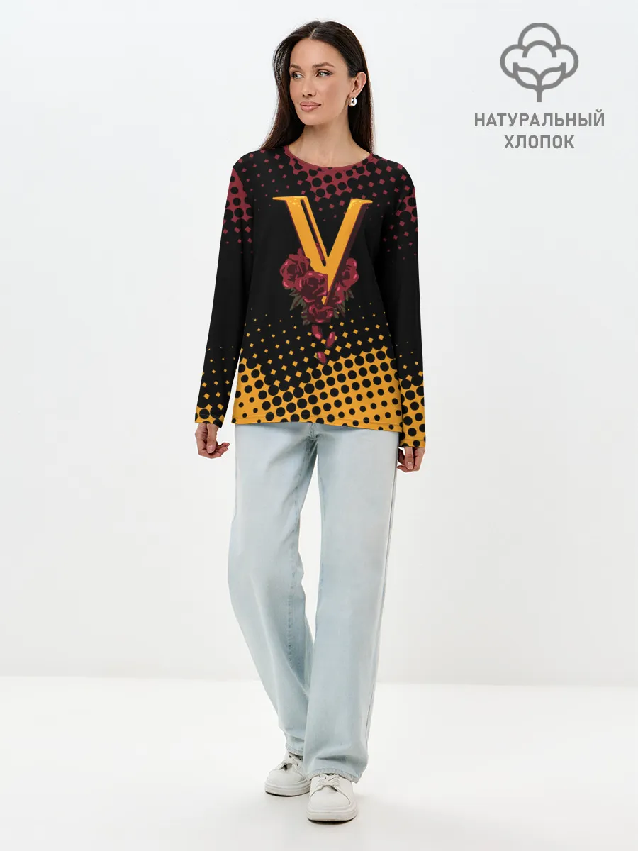 Лонгслив женский. Хлопок / CYBERPUNK 2077 / VALENTINO.