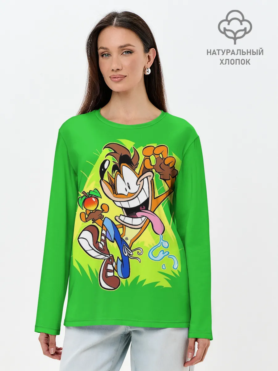 Лонгслив женский. Хлопок / CRASH BANDICOOT