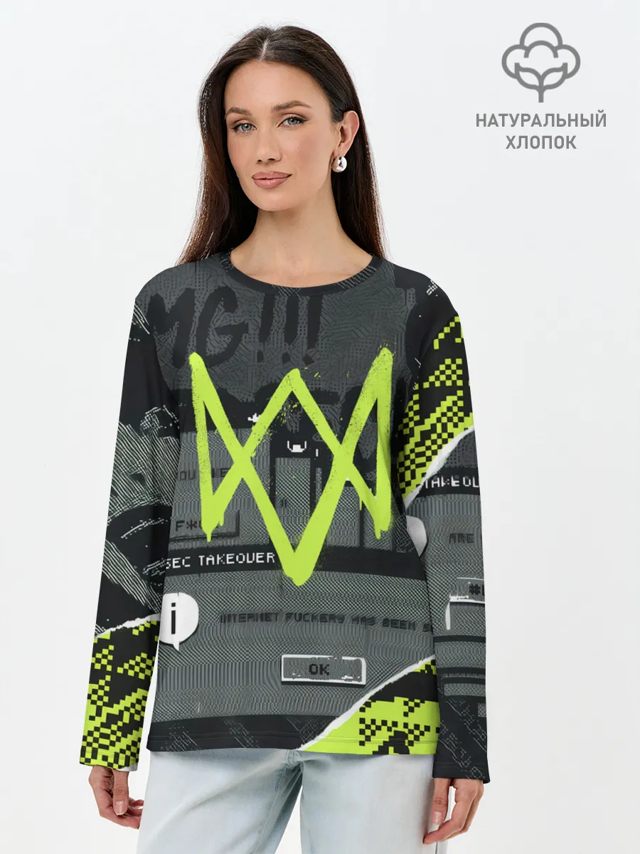 Лонгслив женский. Хлопок / WATCH DOGS: LEGION.