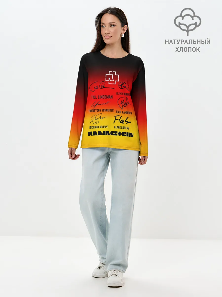Лонгслив женский. Хлопок / RAMMSTEIN АВТОГРАФЫ УЧАСТНИКОВ