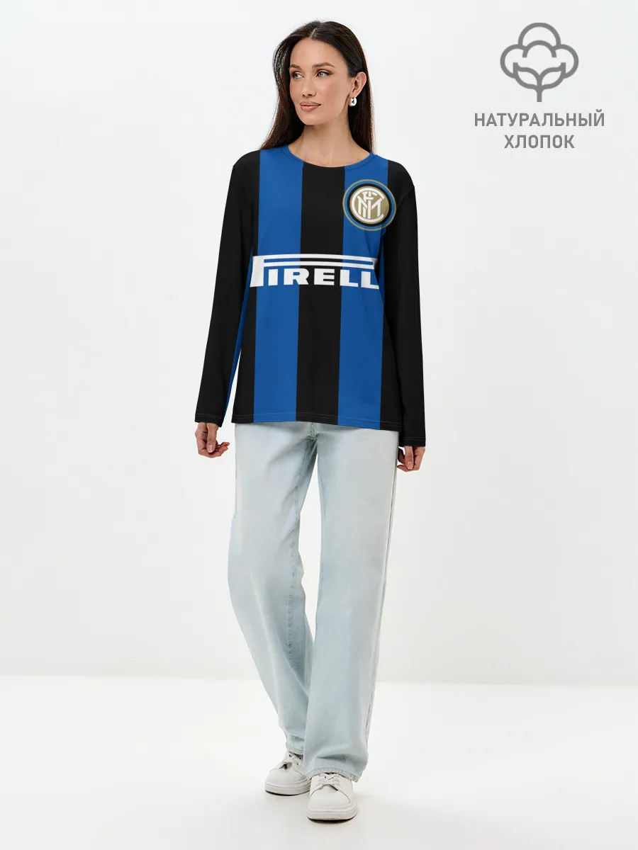 Лонгслив женский. Хлопок / Ретро Форма Интер