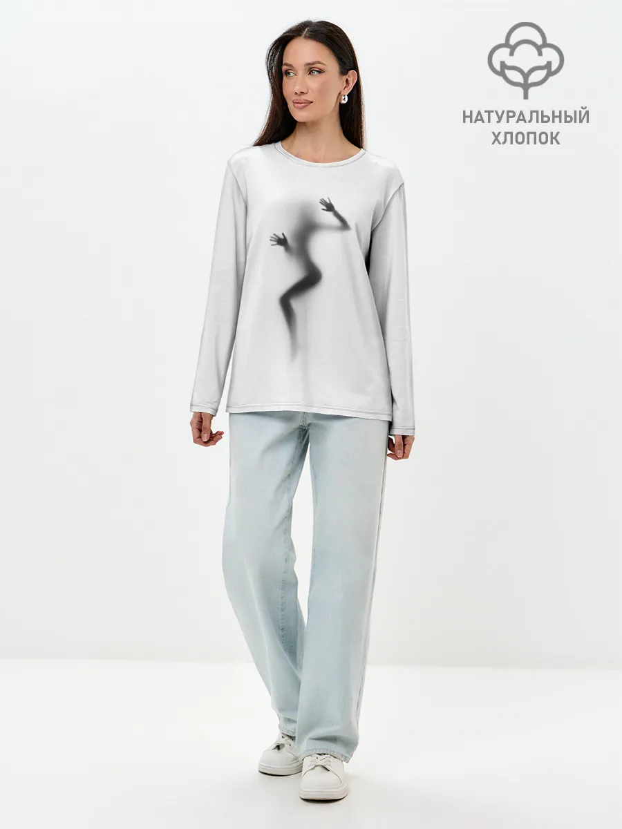 Лонгслив женский. Хлопок / ДЕВУШКА ЗА СТЕКЛОМ