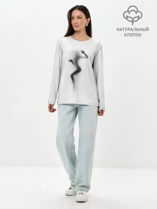 Лонгслив женский. Хлопок / ДЕВУШКА ЗА СТЕКЛОМ