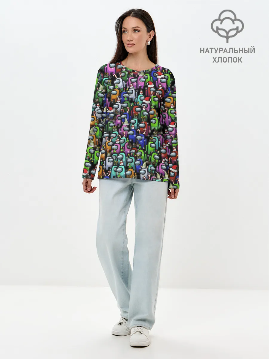Лонгслив женский. Хлопок / Among Us. С Новым Годом!