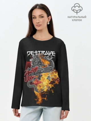 Лонгслив женский. Хлопок / Дети Rave China Town