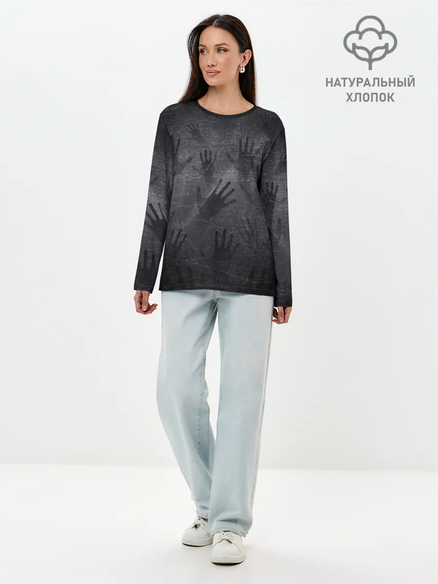 Лонгслив женский. Хлопок / ЛАДОНИ УШЕДШИХ