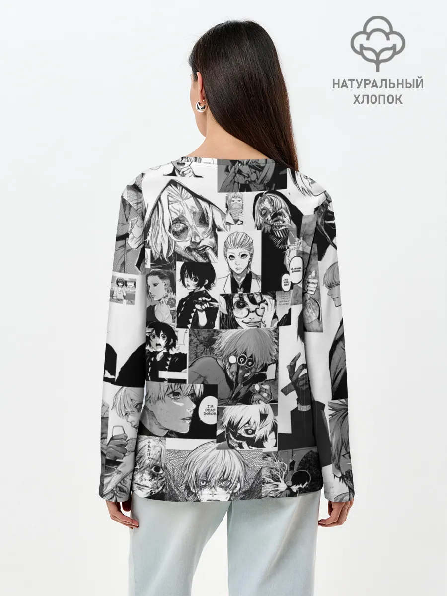 Лонгслив женский. Хлопок / Токийский гуль