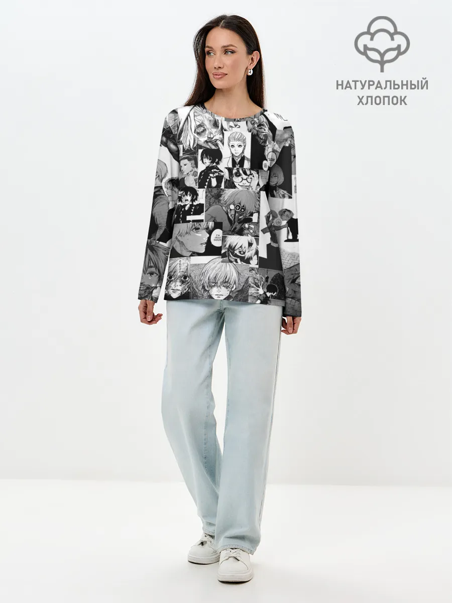 Лонгслив женский. Хлопок / Токийский гуль
