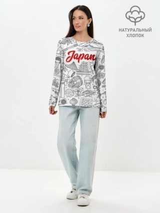 Лонгслив женский. Хлопок / Япония | Страна Восходящего Солнца