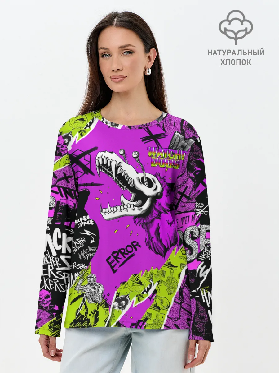 Лонгслив женский. Хлопок / Watch Dogs: Legion