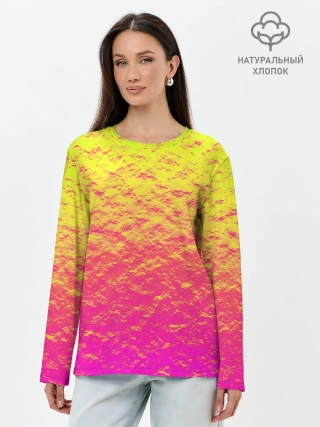 Лонгслив женский. Хлопок / Яркий закат