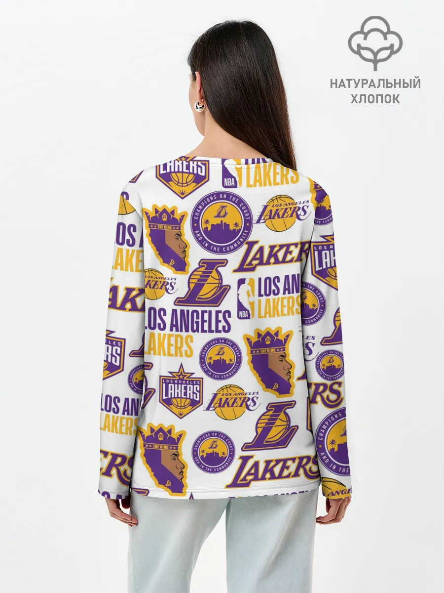 Лонгслив женский. Хлопок / LAKERS LOGO