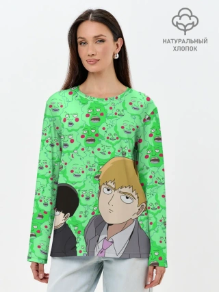 Лонгслив женский. Хлопок / Моб Психо