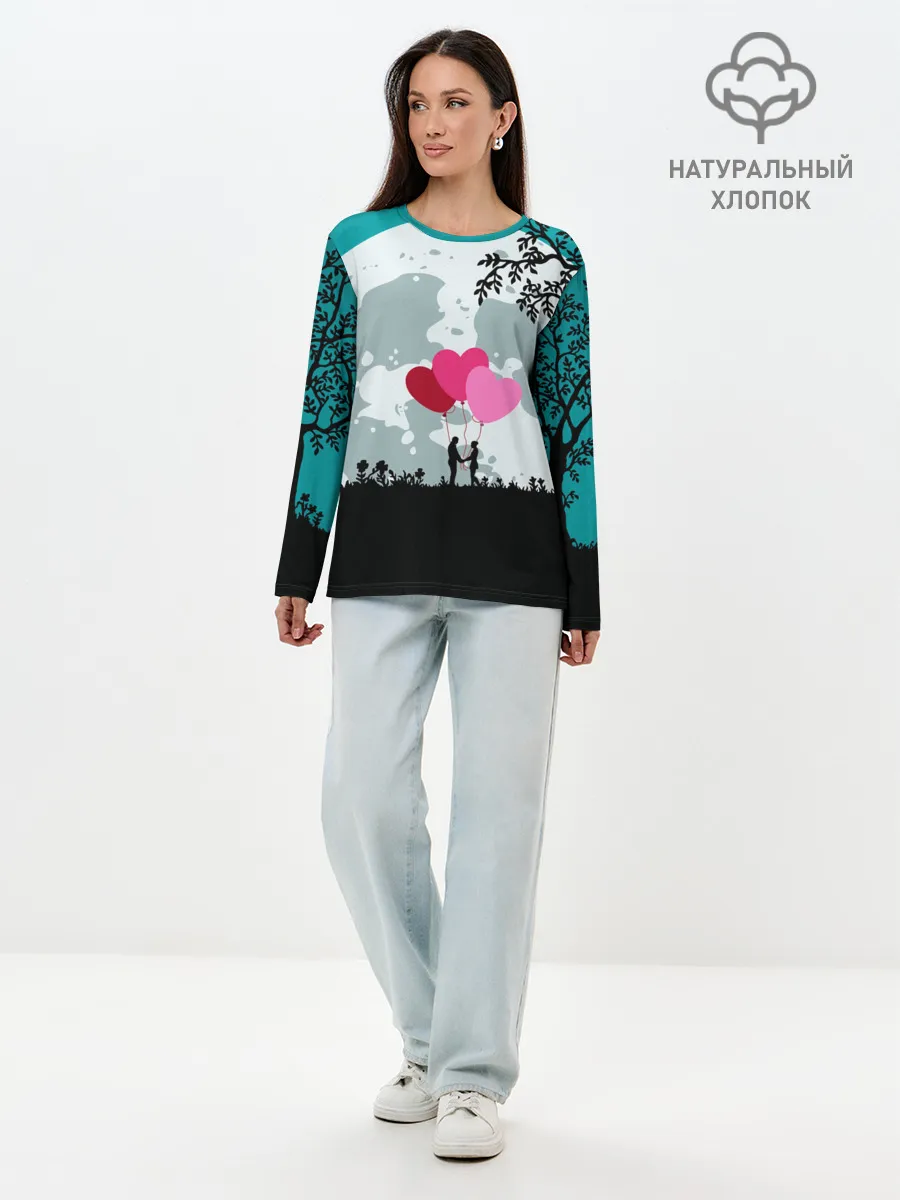 Лонгслив женский. Хлопок / Влюбленная Пара