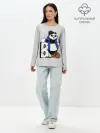Лонгслив женский. Хлопок / Серьёзная Панда