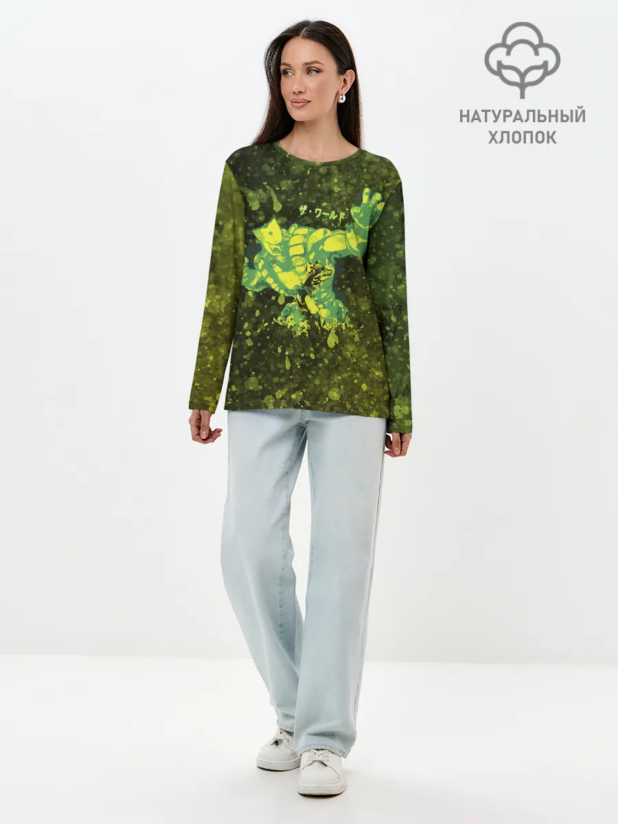 Лонгслив женский. Хлопок / JOJOS BIZARRE / ZA WARUDO.