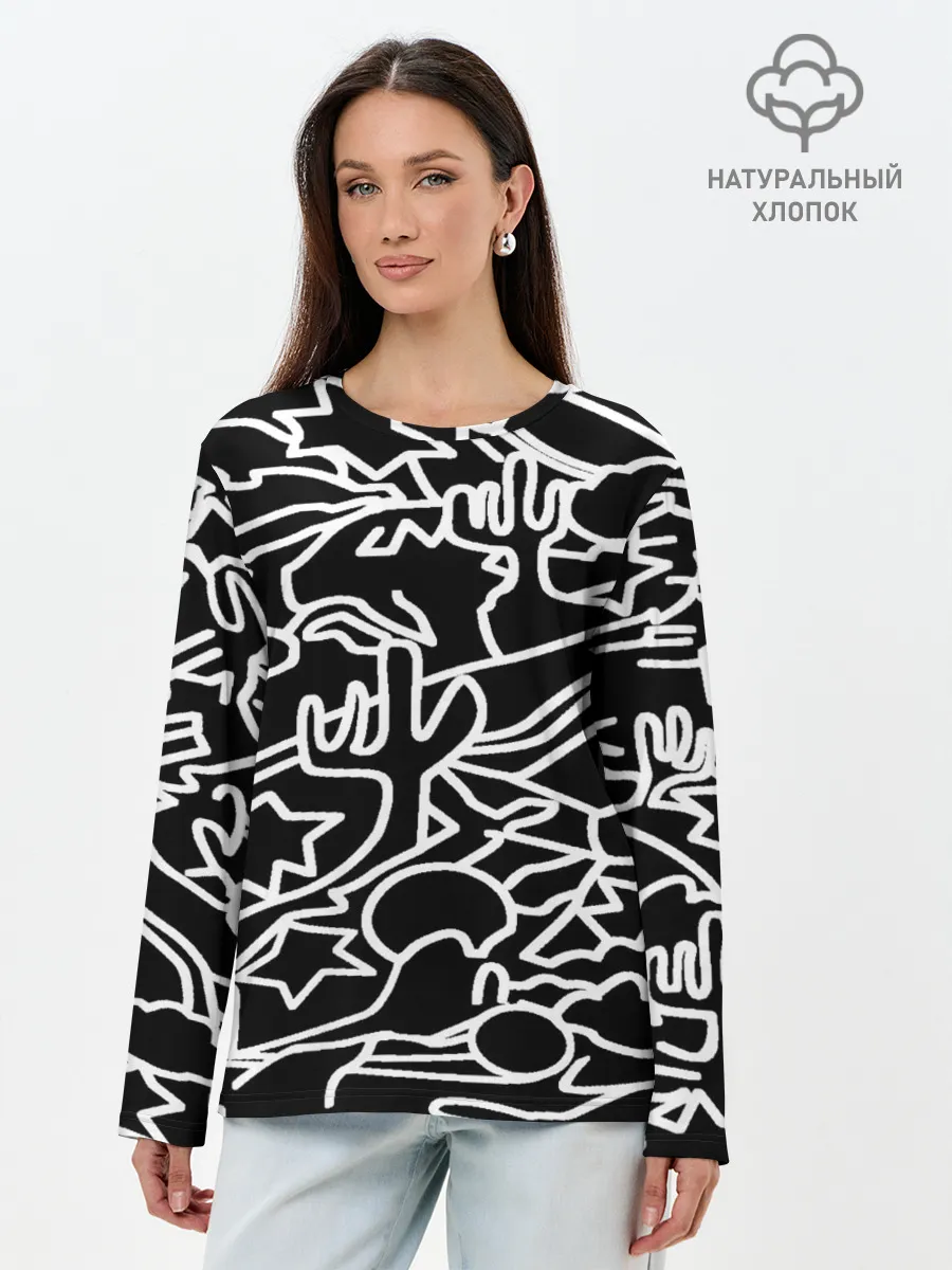 Лонгслив женский. Хлопок / Mexican road