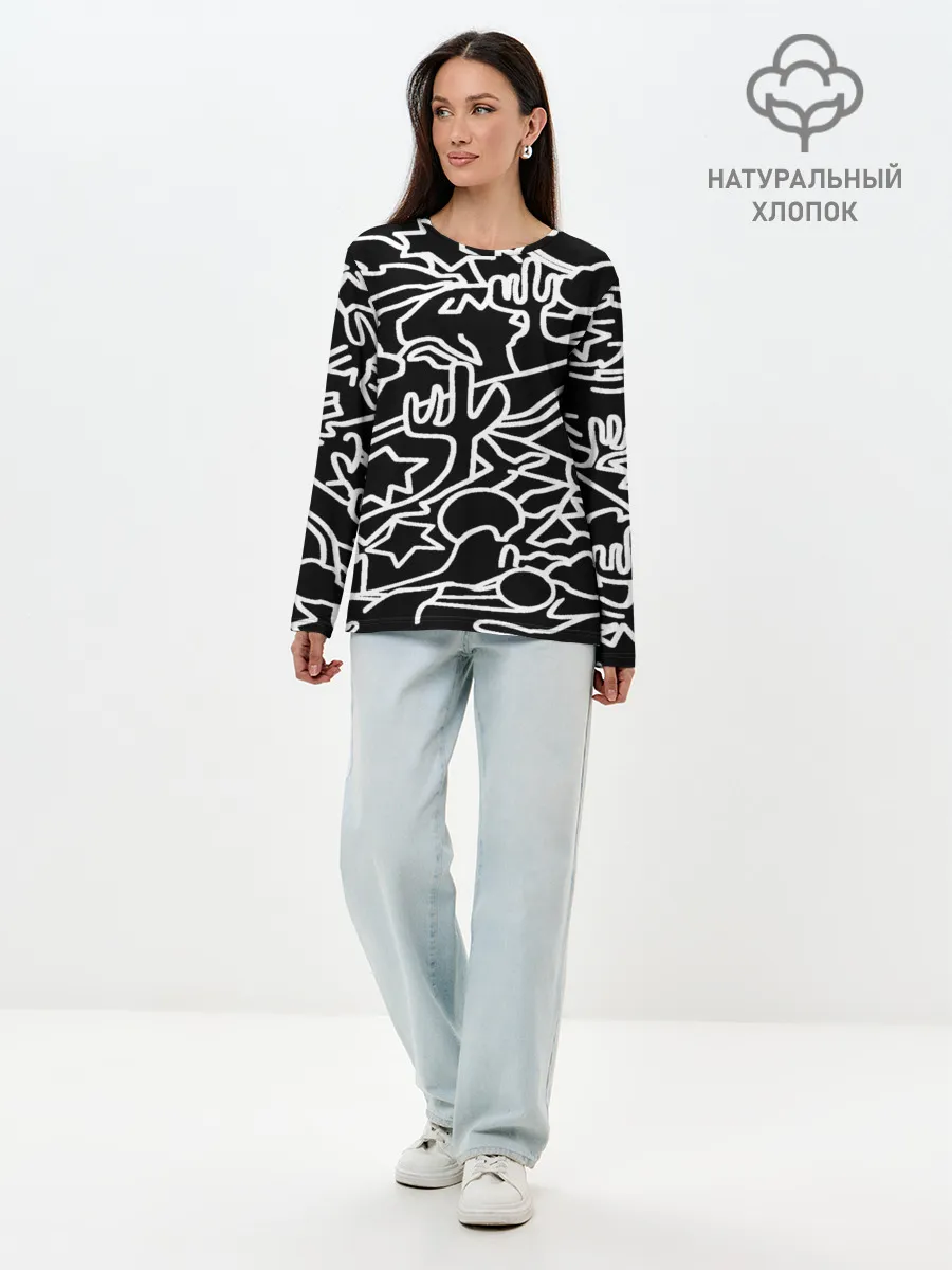 Лонгслив женский. Хлопок / Mexican road