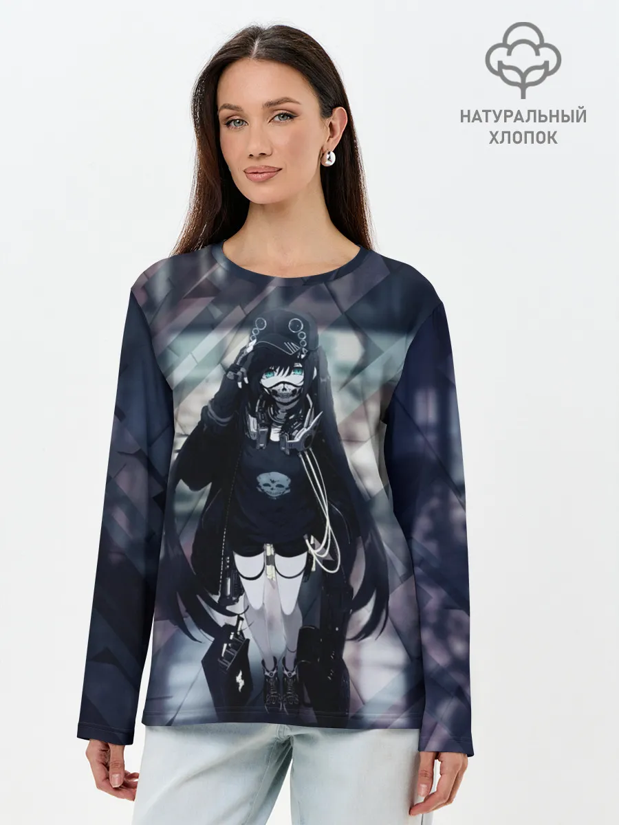 Лонгслив женский. Хлопок / Anime Cyber