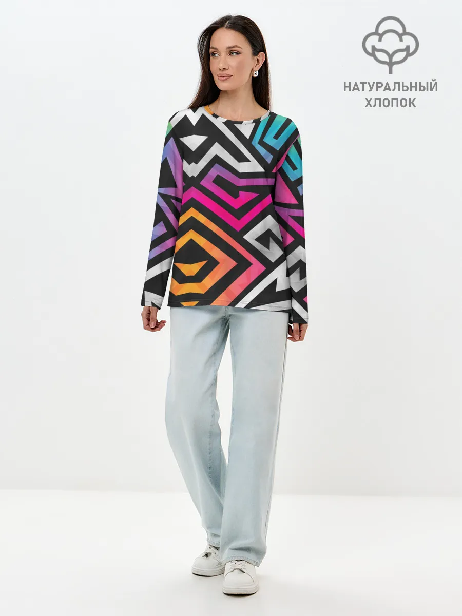 Лонгслив женский. Хлопок / GRAFFITY