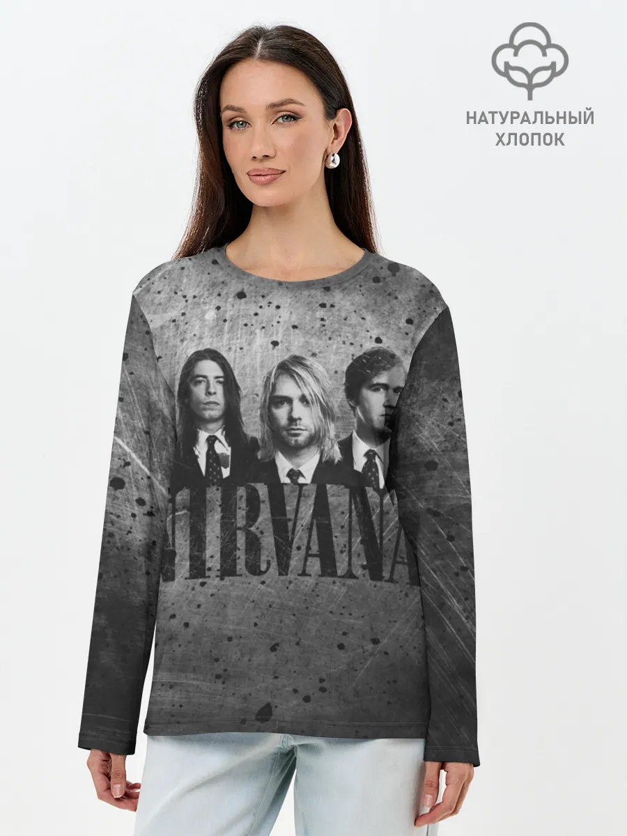 Лонгслив женский. Хлопок / Нирвана