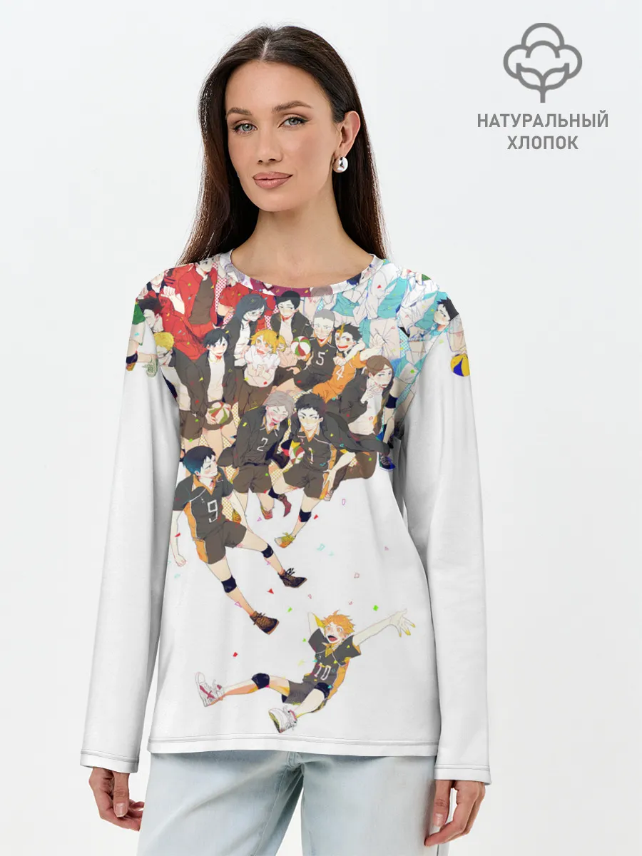 Лонгслив женский. Хлопок / Все герои Haikyuu