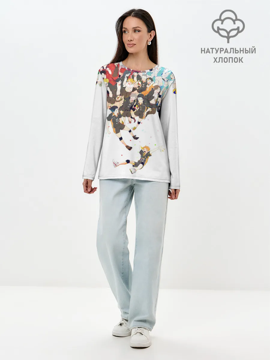 Лонгслив женский. Хлопок / Все герои Haikyuu