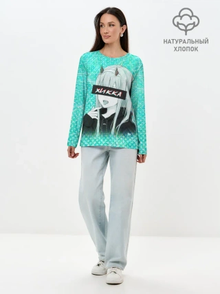 Лонгслив женский. Хлопок / Zero Two Хикка