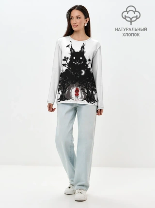 Лонгслив женский. Хлопок / Красная шапочка